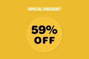 59 percent Sale and discount labels. price off tag icon flat design. vector