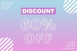 60 percent Sale and discount labels. price off tag icon flat design. vector