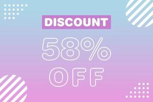 58 percent Sale and discount labels. price off tag icon flat design. vector