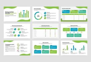 Startup and annual data overview presentation template design vector