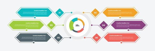 Infographic data presentation template with graph and abstract shapes vector