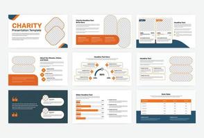 Charity and fundraising presentation template design vector