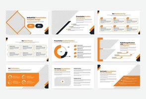 Minimal contraction and industrial project overview presentation template vector