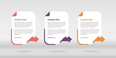 Abstract designed infographic steps presentation template with drop shadow and arrow vector