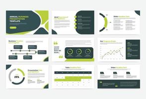 Annual business presentation and data overview slider template vector