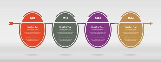 Egg style timeline infographic template with arrow for presentation vector