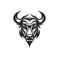 A minimalistic abstract bull head logo in a simple art style. vector