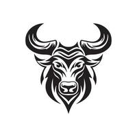A minimalistic abstract bull head logo in a simple art style. vector