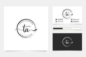 Initial TA Feminine logo collections and business card template Premium Vector. vector