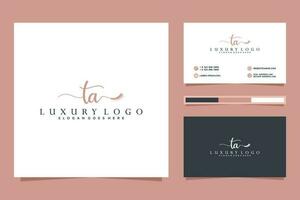 Initial TA Feminine logo collections and business card template Premium Vector. vector