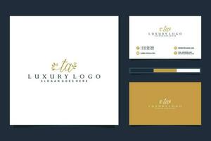 Initial TA Feminine logo collections and business card template Premium Vector. vector