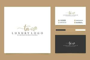 Initial TA Feminine logo collections and business card template Premium Vector. vector