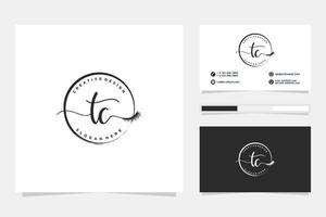 Initial TC Feminine logo collections and business card template Premium Vector. vector