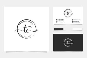 Initial TE Feminine logo collections and business card template Premium Vector. vector