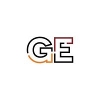 Abstract letter GE logo design with line connection for technology and digital business company. vector