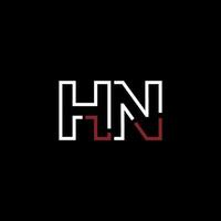 resumen letra hn logo diseño con línea conexión para tecnología y digital negocio compañía. vector