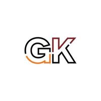 Abstract letter GK logo design with line connection for technology and digital business company. vector