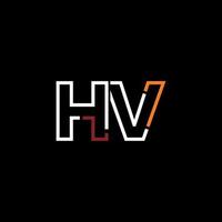 resumen letra hv logo diseño con línea conexión para tecnología y digital negocio compañía. vector