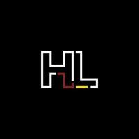 resumen letra hl logo diseño con línea conexión para tecnología y digital negocio compañía. vector