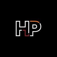 resumen letra hp logo diseño con línea conexión para tecnología y digital negocio compañía. vector