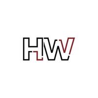 resumen letra hw logo diseño con línea conexión para tecnología y digital negocio compañía. vector