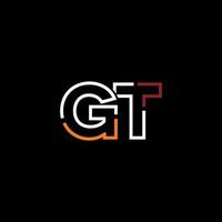 resumen letra gt logo diseño con línea conexión para tecnología y digital negocio compañía. vector