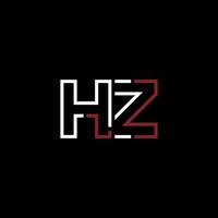 Abstract letter HZ logo design with line connection for technology and digital business company. vector