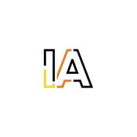 Abstract letter IA logo design with line connection for technology and digital business company. vector