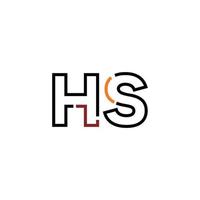 resumen letra hs logo diseño con línea conexión para tecnología y digital negocio compañía. vector