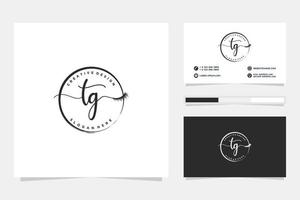 Initial TG Feminine logo collections and business card template Premium Vector. vector