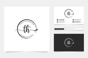 Initial TH Feminine logo collections and business card template Premium Vector. vector