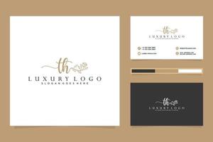 Initial TH Feminine logo collections and business card template Premium Vector. vector
