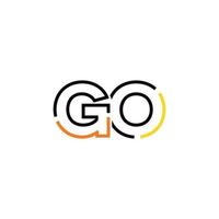 Abstract letter GO logo design with line connection for technology and digital business company. vector