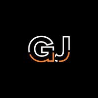 resumen letra gj logo diseño con línea conexión para tecnología y digital negocio compañía. vector