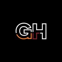 Abstract letter GH logo design with line connection for technology and digital business company. vector