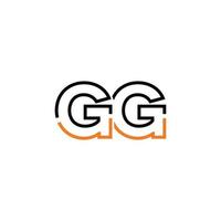 resumen letra gg logo diseño con línea conexión para tecnología y digital negocio compañía. vector