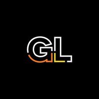 resumen letra gl logo diseño con línea conexión para tecnología y digital negocio compañía. vector