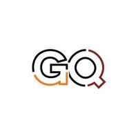 Abstract letter GQ logo design with line connection for technology and digital business company. vector
