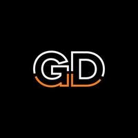 Abstract letter GD logo design with line connection for technology and digital business company. vector