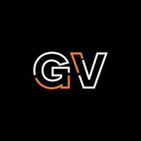 Abstract letter GV logo design with line connection for technology and digital business company. vector