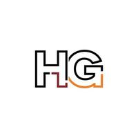 Abstract letter HG logo design with line connection for technology and digital business company. vector