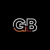 Abstract letter GB logo design with line connection for technology and digital business company. vector