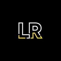 Abstract letter LR logo design with line connection for technology and digital business company. vector