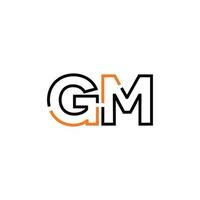 Abstract letter GM logo design with line connection for technology and digital business company. vector