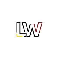 Abstract letter LW logo design with line connection for technology and digital business company. vector