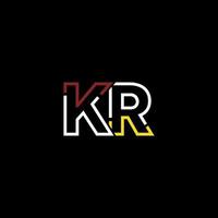 Abstract letter KR logo design with line connection for technology and digital business company. vector