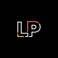 Abstract letter LP logo design with line connection for technology and digital business company. vector