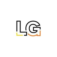 resumen letra lg logo diseño con línea conexión para tecnología y digital negocio compañía. vector