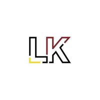 Abstract letter LK logo design with line connection for technology and digital business company. vector