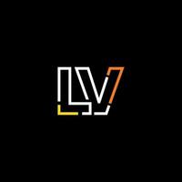 resumen letra lv logo diseño con línea conexión para tecnología y digital negocio compañía. vector